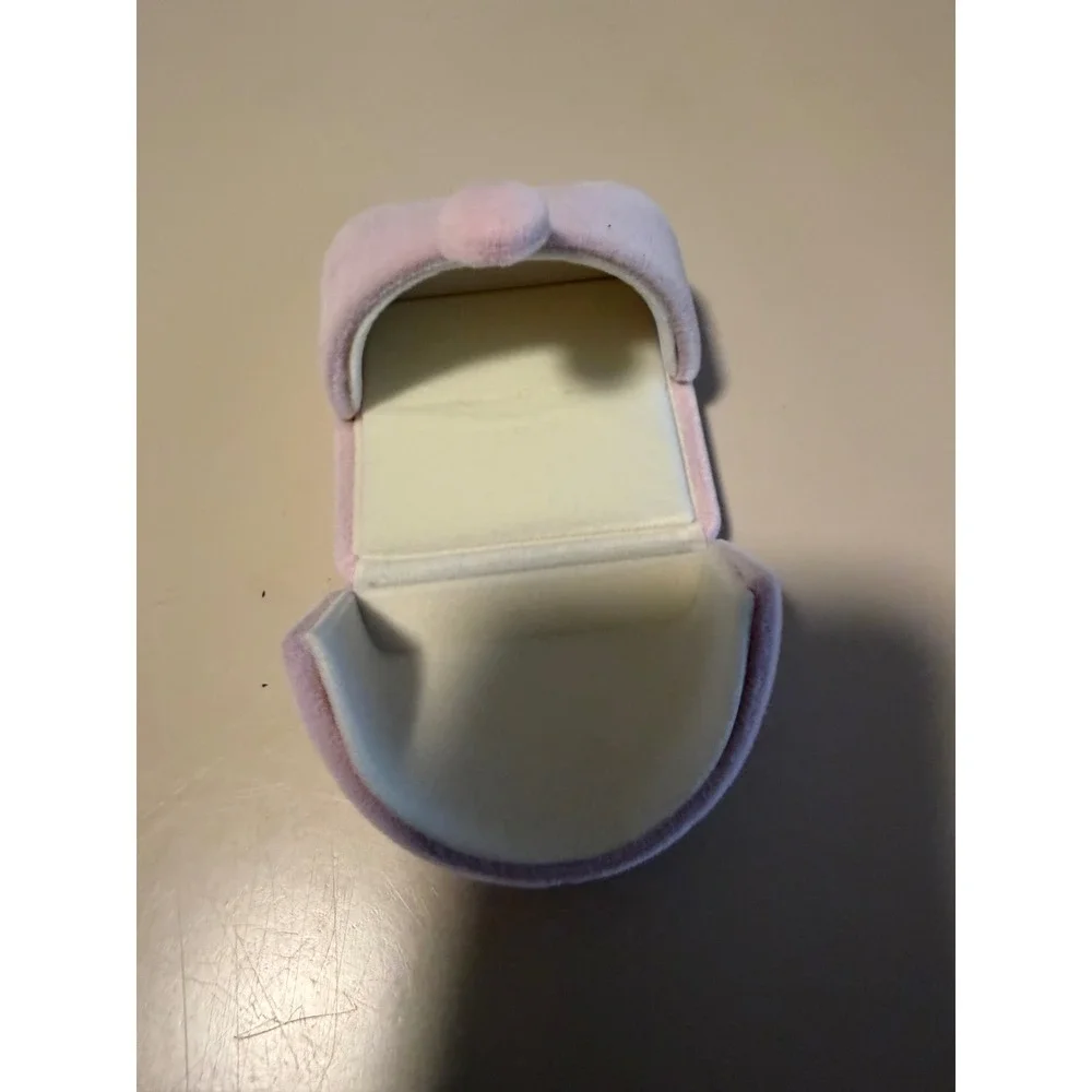 Pink Velvet Jewelry Box Snap Closure Ring Earring Travel Gift Case Square Pink